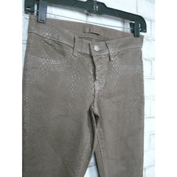 $250 J Brand Snake Reptile Waxed Green Skinny Jeans 25 NEW - Picture 2 of 7